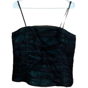 JULIANA COLLEZIONE Women’s Black & Green Formal Party Spaghetti Strap Top Sz-S